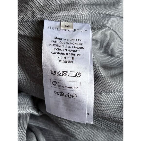 New Stella McCartney Wool Blend Belted Gray Knee Length Coat Women size 36 - Picture 11 of 16